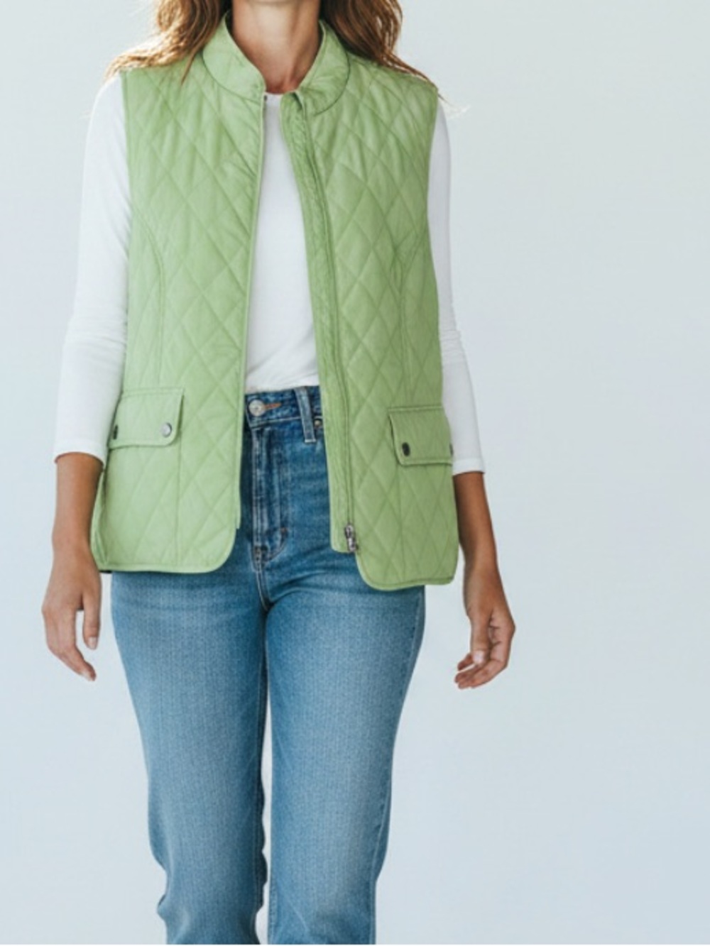 Appleseed's Light Green Quilted Sleeveless Vest
